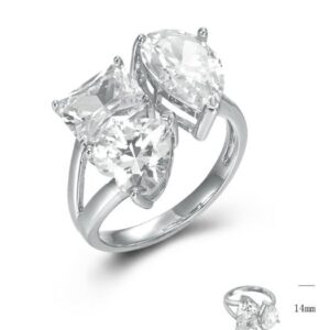 SJ44780, Ladies' Moissanite Ring, S925, Rhodium Plated, White, 5.3g