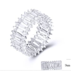 SJ32209, Ladies' Moissanite Ring, S925, Rhodium Plated, White, 3.7g