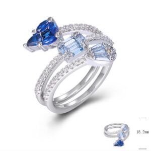 SJ47545, Ladies' Moissanite Ring, S925, Rhodium Plated, White, 4.34g