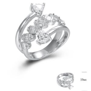 SJ45353, Ladies' Moissanite Ring, S925, Rhodium Plated, White, 5.24g