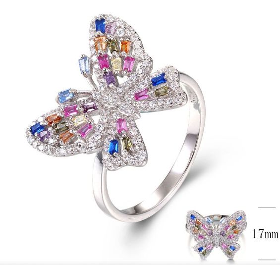 SJ35018, Ladies' Moissanite Ring, S925, Rhodium Plated, White, 3.4g
