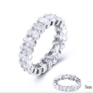 SJ38996, Ladies' Moissanite Ring, S925, Rhodium Plated, White, 4.3g