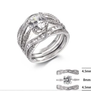 SJ38619, Ladies' Moissanite Ring, S925, Rhodium Plated, White, 6.67g