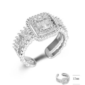SJ42634, Ladies' Moissanite Ring, S925, Rhodium Plated, White, 3.97g