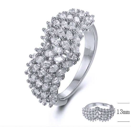 SJ35949, Ladies' Moissanite Ring, S925, Rhodium Plated, White, 4.18g