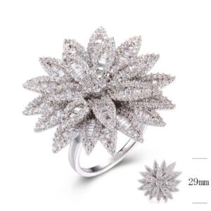 SJ26572, Ladies' Moissanite Ring, S925, Rhodium Plated, White, 10.61g