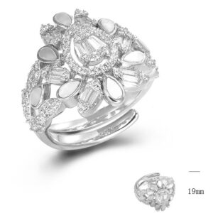 SJ46921, Ladies' Moissanite Ring, S925, Rhodium Plated, White, 3.56g