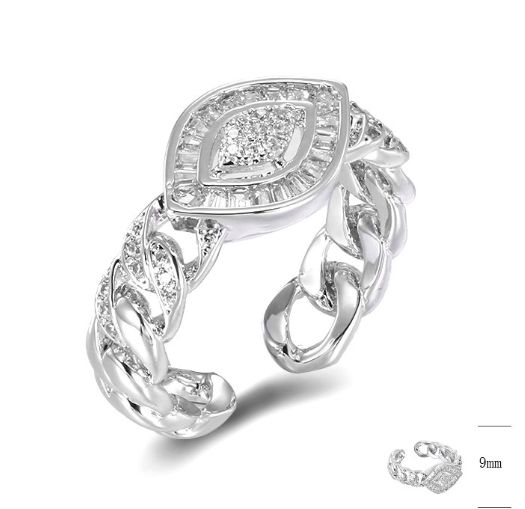 SJ42791, Ladies' Moissanite Ring, S925, Rhodium Plated, White, 3.66g