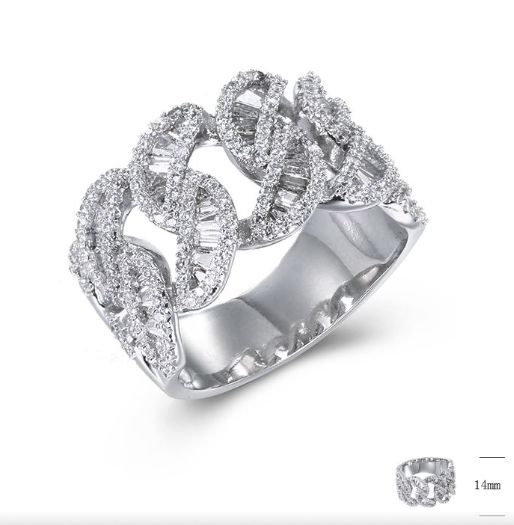SJ43445, Ladies' Moissanite Ring, S925, Rhodium Plated, White, 8.58g
