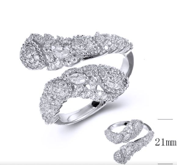 SJ36580, Ladies' Moissanite Ring, S925, Rhodium Plated, White, 3.74g