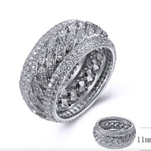 SJ38488, Ladies' Moissanite Ring, S925, Rhodium Plated, White, 9.75g