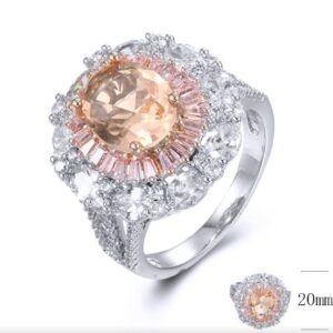 SJ37009, Ladies' Moissanite Ring, S925, Rhodium Plated, White, 6.93g