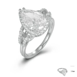 SJ43665, Ladies' Moissanite Ring, S925, Rhodium Plated, White, 4.25g