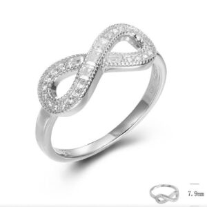 SJ47103, Ladies' Moissanite Ring, S925, Rhodium Plated, White, 2.27g