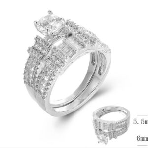 SJ41714, Ladies' Moissanite Ring, S925, Rhodium Plated, White, 5.52g