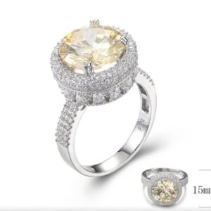 SJ34514, Ladies' Moissanite Ring, S925, Rhodium Plated, White, 5.4g