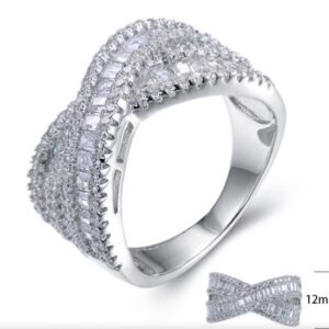 SJ25357, Ladies' Moissanite Ring, S925, Rhodium Plated, White, 6.54g