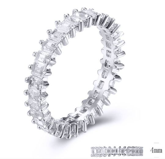SJ31800, Ladies' Moissanite Ring, S925, Rhodium Plated, White, 2.3g