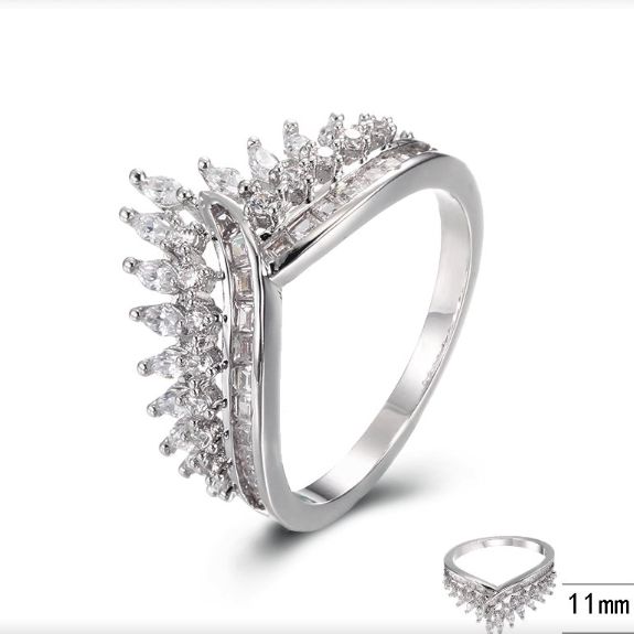 SJ39923, Ladies' Moissanite Ring, S925, Rhodium Plated, White, 2.8g