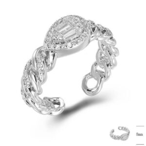 SJ42836, Ladies' Moissanite Ring, S925, Rhodium Plated, White, 4.17g