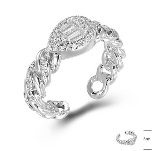 SJ42836, Ladies' Moissanite Ring, S925, Rhodium Plated, White, 4.17g