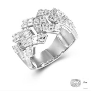 SJ43448, Ladies' Moissanite Ring, S925, Rhodium Plated, White, 8.01g