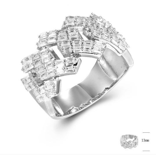 SJ43448, Ladies' Moissanite Ring, S925, Rhodium Plated, White, 8.01g