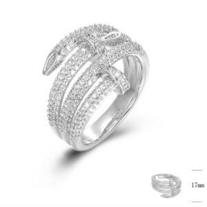 SJ45079, Ladies' Moissanite Ring, S925, Rhodium Plated, White, 7.83g