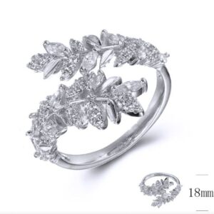SJ36578, Ladies' Moissanite Ring, S925, Rhodium Plated, White, 3.42g