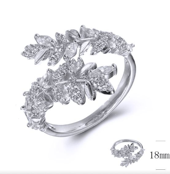 SJ36578, Ladies' Moissanite Ring, S925, Rhodium Plated, White, 3.42g