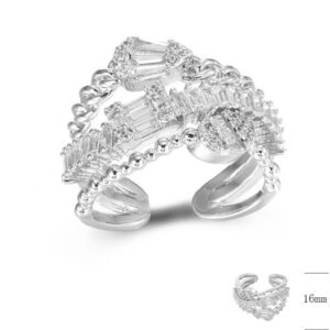SJ42627, Ladies' Moissanite Ring, S925, Rhodium Plated, White, 5.29g