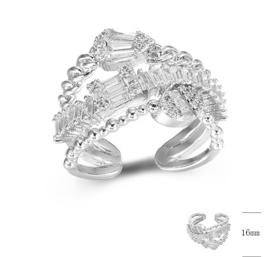 SJ42627, Ladies' Moissanite Ring, S925, Rhodium Plated, White, 5.29g