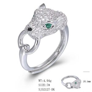 SJ52127, Ladies' Moissanite Ring, S925, Rhodium Plated, White, 5.09g