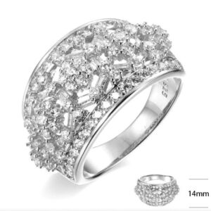 SJ41221, Ladies' Moissanite Ring, S925, Rhodium Plated, White, 5.86g
