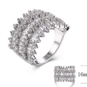 SJ30628, Ladies' Moissanite Ring, S925, Rhodium Plated, White, 6.86g