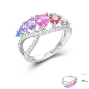 SJ45685, Ladies' Moissanite Ring, S925, Rhodium Plated, White, 4.03g