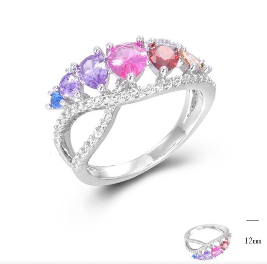 SJ45685, Ladies' Moissanite Ring, S925, Rhodium Plated, White, 4.03g