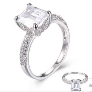 SJ28181, Ladies' Moissanite Ring, S925, Rhodium Plated, White, 3.23g