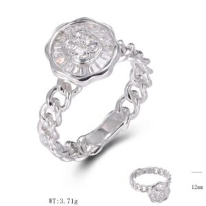 SJ49091, Ladies' Moissanite Ring, S925, Rhodium Plated, White, 3.81g