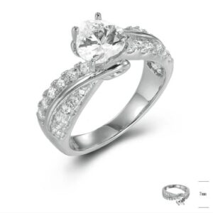 SJ43644, Ladies' Moissanite Ring, S925, Rhodium Plated, White, 4.96g