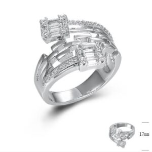 SJ45354, Ladies' Moissanite Ring, S925, Rhodium Plated, White, 4.91g