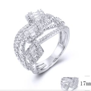 SJ33900, Ladies' Moissanite Ring, S925, Rhodium Plated, White, 5.06g