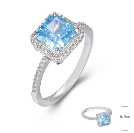 SJ36432, Ladies' Moissanite Ring, S925, Rhodium Plated, White, 2.8g