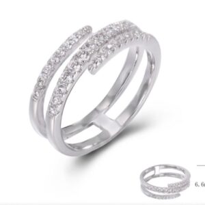 SJ48127, Ladies' Moissanite Ring, S925, Rhodium Plated, White, 3.14g