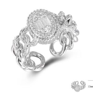 SJ42756, Ladies' Moissanite Ring, S925, Rhodium Plated, White, 5.08g