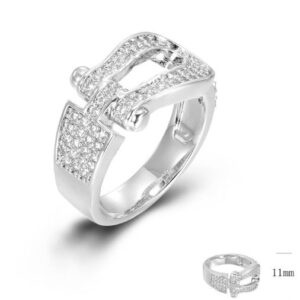 SJ45473, Ladies' Moissanite Ring, S925, Rhodium Plated, White, 4.79g
