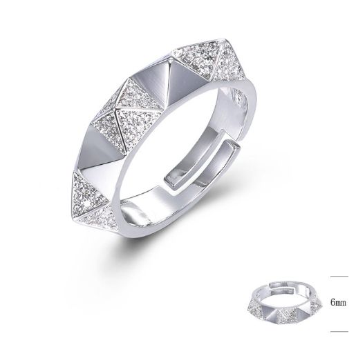 SJ44455, Ladies' Moissanite Ring, S925, Rhodium Plated, White, 3.97g