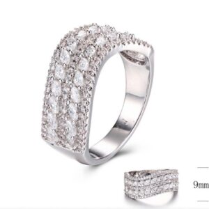 SJ30130, Ladies' Moissanite Ring, S925, Rhodium Plated, White, 4.57g