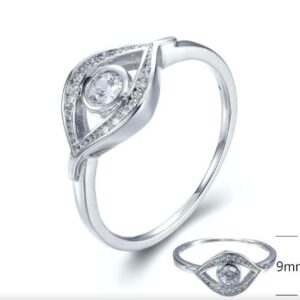 SJ28096, Ladies' Moissanite Ring, S925, Rhodium Plated, White, 1.95g