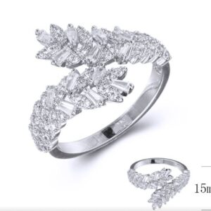 SJ36575, Ladies' Moissanite Ring, S925, Rhodium Plated, White, 2.59g